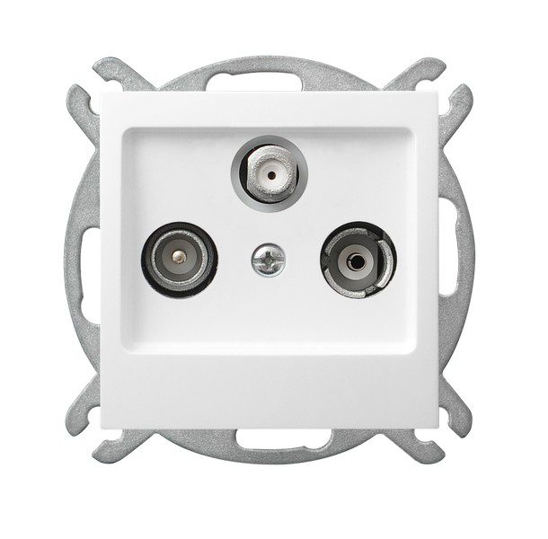 AS MODUŁ BIAŁY GNIAZDO RTV-SAT PRZELOTOWE 1.2DB