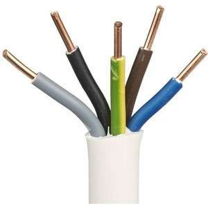 YDY 5X 2.5 ŻO BIAŁY PRZEWÓD INSTALACYJNY OKRĄGŁY DRUT 450/750V KL.1 BĘBEN