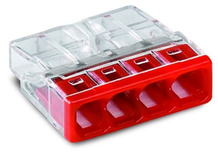 SZYBKOZŁĄCZKA 4X 2.5 PRZEZROCZYSTY/ CZERWONY