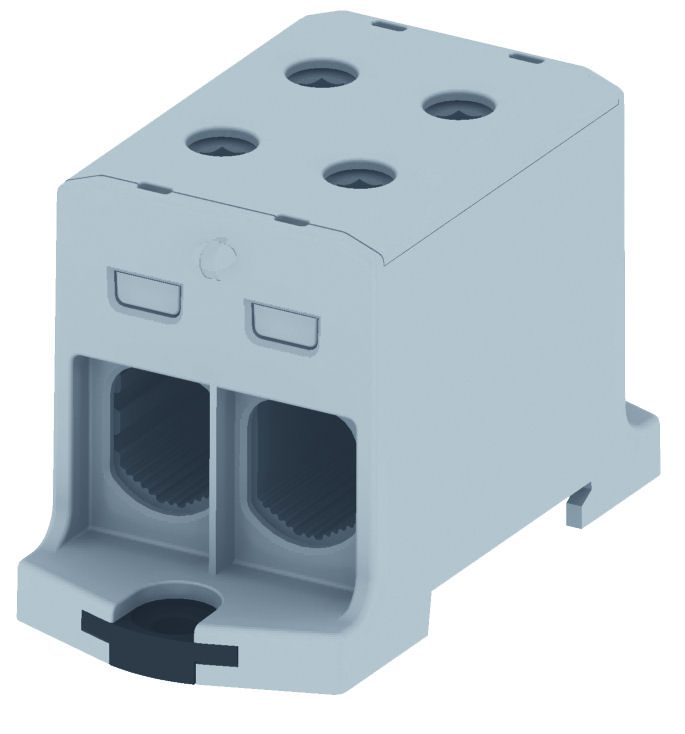 RAIL CONNECTOR THROUGH 2X AL/CU 25.0-150.0MM2 1000V AC/ 1500V DC UNIVERSAL TERMINAL GRAY