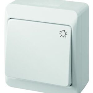 HERMES BIAŁY PRZYCISK NT "ŚWIATŁO" IP44 ZACISKI ŚRUBOWE 10AX 250V