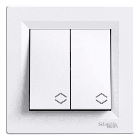 Schneider Electric Asfora, łącznik podwójny schodowy, zaciski śrubowe, biały, EPH0600321