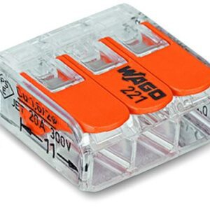 SZYBKOZŁĄCZKA UNIWERSALNA 3x0.2-4mm2 TRANSPARENTNA/POMARAŃCZOWA