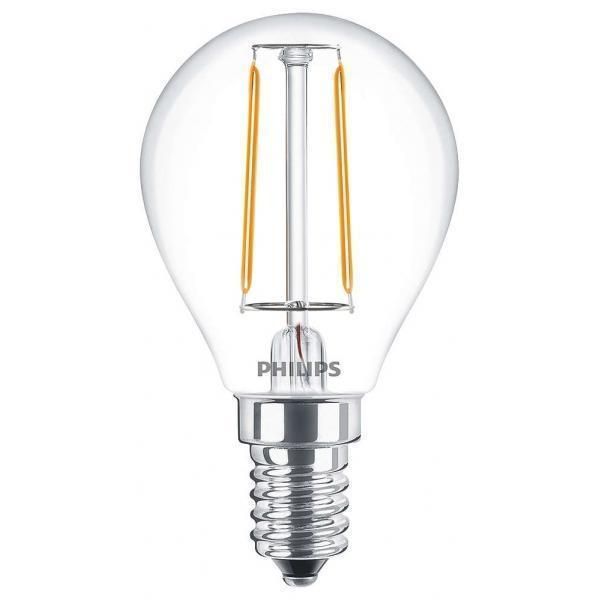 COREPRO ŻARÓWKA LED KULKA FILAMENT 2W/ 25W E14 230V PRZEZROCZYSTA SZKŁO 827 WW 2700K 250LM P45