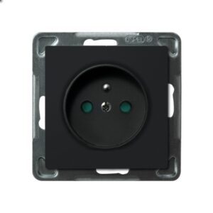 SONATA MODUŁ CZARNY METALIK GNIAZDO 1X Z/U Z PRZESŁONAMI ZACISKI ŚRUBOWE 16A 250V