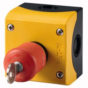 M22-PVS/KC11/IY RMQ TITAN OBUDOWA KASETA 1X Z PRZYCISKIEM GRZYBKOWYM 1Z+1R PRZEZ KLUCZYK CZERWONY