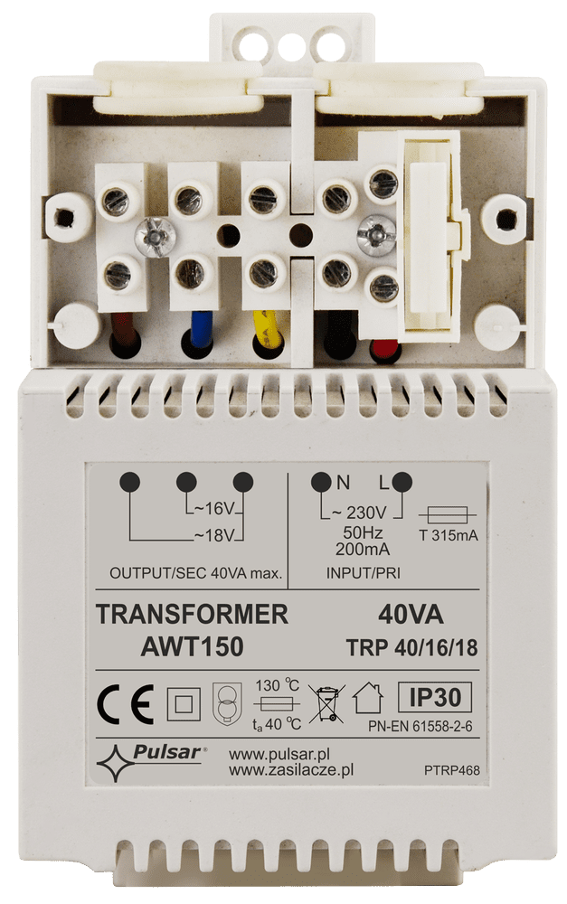 TRP 40/16/18 TRANSFORMATOR 72X115X70 S= 40VA 16V/2.2A; 18V/2A
