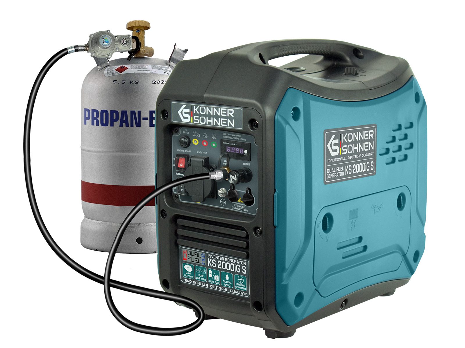 AGREGAT PRZENOŚNY BENZYNOWO-GAZOWY INWERTOROWY 1.8KW/ 2KW 230V