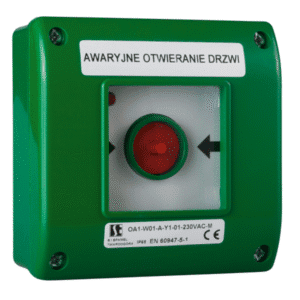 OA1-W01-A-11-2LED7  NADTYN.PRZYCISK AWARYJNY OA1 Z DODATKOWYM LED, ZIELONY