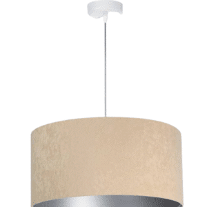 NIGELLA BEŻOWY/ SREBRNY OPRAWA WISZĄCA 1X E27/ 60W IP20 TKANINA WELUROWA/ TWORZYWO