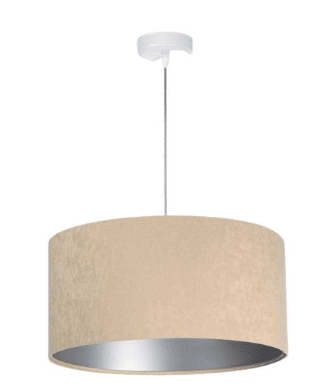 NIGELLA BEŻOWY/ SREBRNY OPRAWA WISZĄCA 1X E27/ 60W IP20 TKANINA WELUROWA/ TWORZYWO