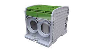 STB  95-2 ZŁĄCZKA SZYNOWA GWINTOWA 2X 16-95MM2 / 10-70MM2 AL/CU 87520 SIMBLOCK ZIELONY