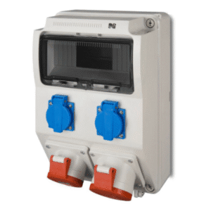 RS ROZDZIELNIA BUDOWLANA 2X 230V 1X 16/5 1X 32/5 IP44 SZARY