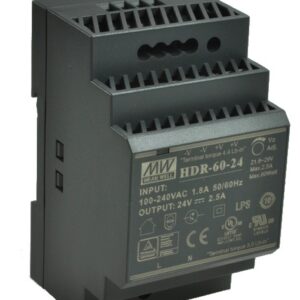 HDR ZASILACZ NA SZYNĘ DIN 60W 2.5A 85-264V AC -120-370V DC / 24V DC 3M
