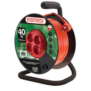 PZB-40-40Y PRZEDŁUŻACZ BĘBNOWY 4X Z/U OKRĄGŁY KĄTOWA 40M H05VV-F 3X1.5 + TERMIK