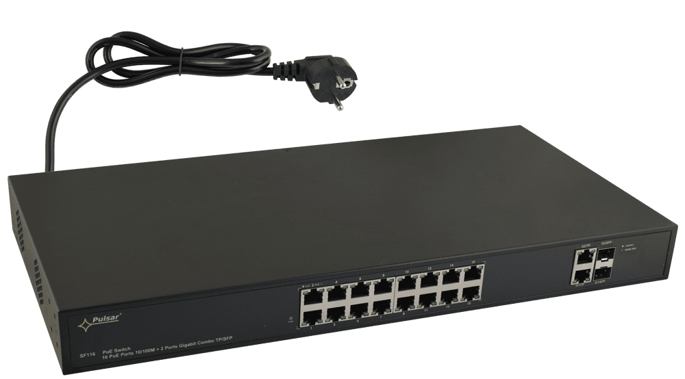 SWITCH PRZEŁĄCZNIK SIECIOWY 20-PORTOWY 16X POE, 2X UPLINK, 2X SFP
