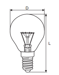 P45 ŻARÓWKA WSTRZĄSOODPORNA KULKA 40W E14 230V PRZEZROCZYSTA WW 2700K 290LM SOLEO WST-0040