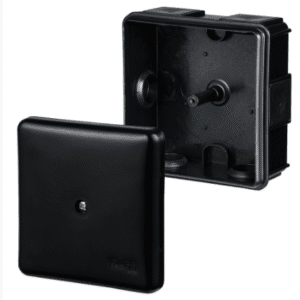PUSZKA INSTALACYJNA NT 86X86X39 IP55 6 OTWORÓW 5X2.5 MM2 PUSTA CZARNY EP-LUX