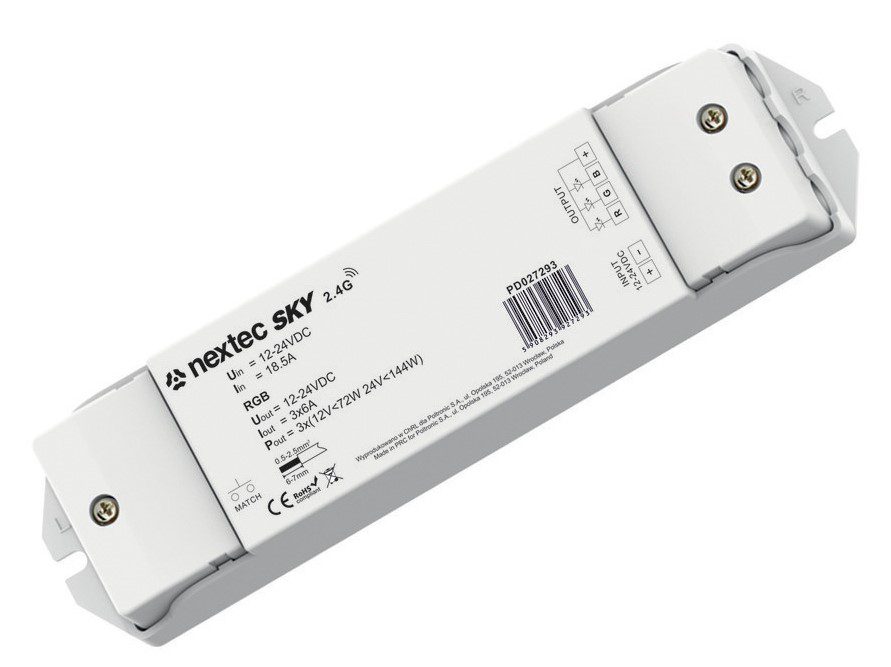 NEXTEC ODBIORNIK-STEROWNIK SKY RGB 12-24V 3X6A