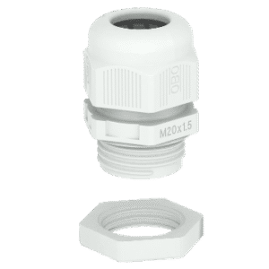 M40 CABLE GLAND METRIC IP68+ NUT LGR POLYAMIDE LIGHT GRAY V-TEC
