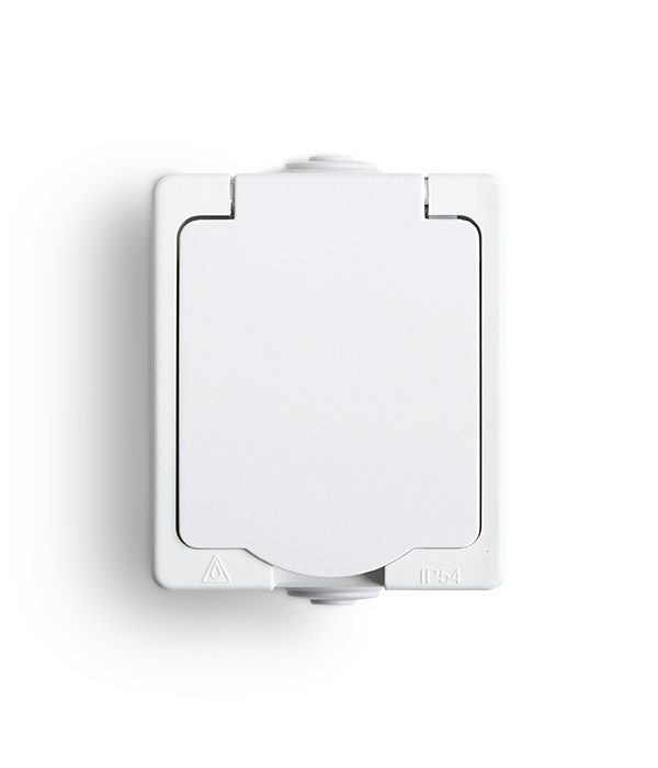 AQUALUX WHITE SOCKET NT 1X Z/U WITH COVER IP54 SPRING CLAMPS 16A 250V