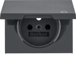 K.1 ANTHRACITE MATTE PAINTED MODULE SOCKET PLATE 1X Z/U WITH COVER ONE PLATFORM