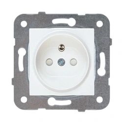 KARRE MODUŁ BIAŁY GNIAZDO 1X Z/U Z PRZESŁONAMI ZACISKI SPRĘŻYNOWE 16A 250V