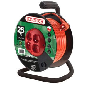 PZB-40-25Y PRZEDŁUŻACZ BĘBNOWY 4X Z/U OKRĄGŁY KĄTOWA 25M H05VV-F 3X1.5 + TERMIK