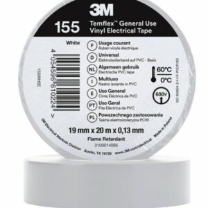 TEMFLEX 155 19X20 TAŚMA IZOLACYJNA 19MM 20M PVC SZARY