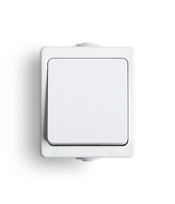 AQUALUX BIAŁY PRZYCISK NT "DZWONEK" IP54 ZACISKI SPRĘŻYNOWE 10A 250V