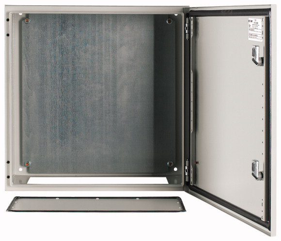 CS 55/250 OBUDOWA METALOWA NT 500X500X250 DRZWI PEŁNE Z PŁYTĄ IP65 SZARY