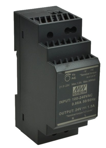 HDR ZASILACZ NA SZYNĘ DIN 30W 1.5A 85-264V AC -120-370V DC / 24V DC 2M