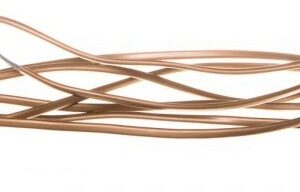 PRZEWÓD PRZYŁĄCZENIOWY 2.5M H03VVH2 2X0.75 PŁASKI WTYCZKA PŁASKA ZŁOTY SP