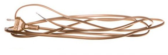 PRZEWÓD PRZYŁĄCZENIOWY 2.5M H03VVH2 2X0.75 PŁASKI WTYCZKA PŁASKA ZŁOTY SP