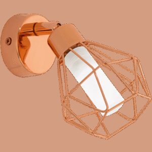 ZAPATA MIEDŹ/ BIAŁY OPRAWA ŚCIENNA KINKIET NT 1X G9/ 3W IP20 STAL/ SZKŁO SATYNOWE