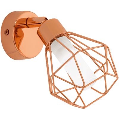 ZAPATA MIEDŹ/ BIAŁY OPRAWA ŚCIENNA KINKIET NT 1X G9/ 3W IP20 STAL/ SZKŁO SATYNOWE