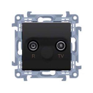 SIMON 10 MODUŁ CZARNY MAT GNIAZDO ANTENOWE RTV KOŃCOWE SEPAROWANE 1X WEJŚCIE: 5-862 MHZ