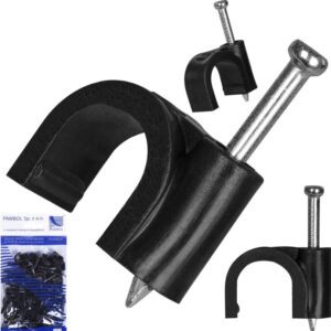 FLOP-12/100 UCHWYT KABLOWY Z GWOŹDZIEM D FI 12 MM CZARNY