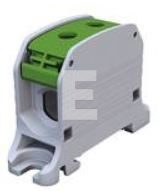 STB 50 RAIL CONNECTOR THREADED 1X 6-50MM2 / 4-35MM2 AL/CU 87310 SIMBLOCK GREEN