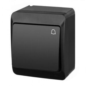 HERMES BLACK BUTTON NT "BELL" IP44 SCREW TERMINALS 10AX 250V