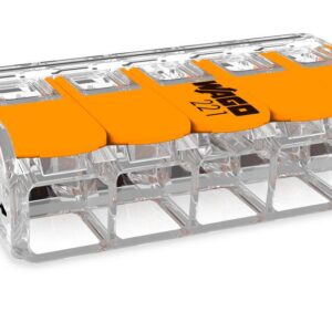 SZYBKOZŁĄCZKA UNIWERSALNA 5x0.5-6mm2 TRANSPARENTNA/POMARAŃCZOWA