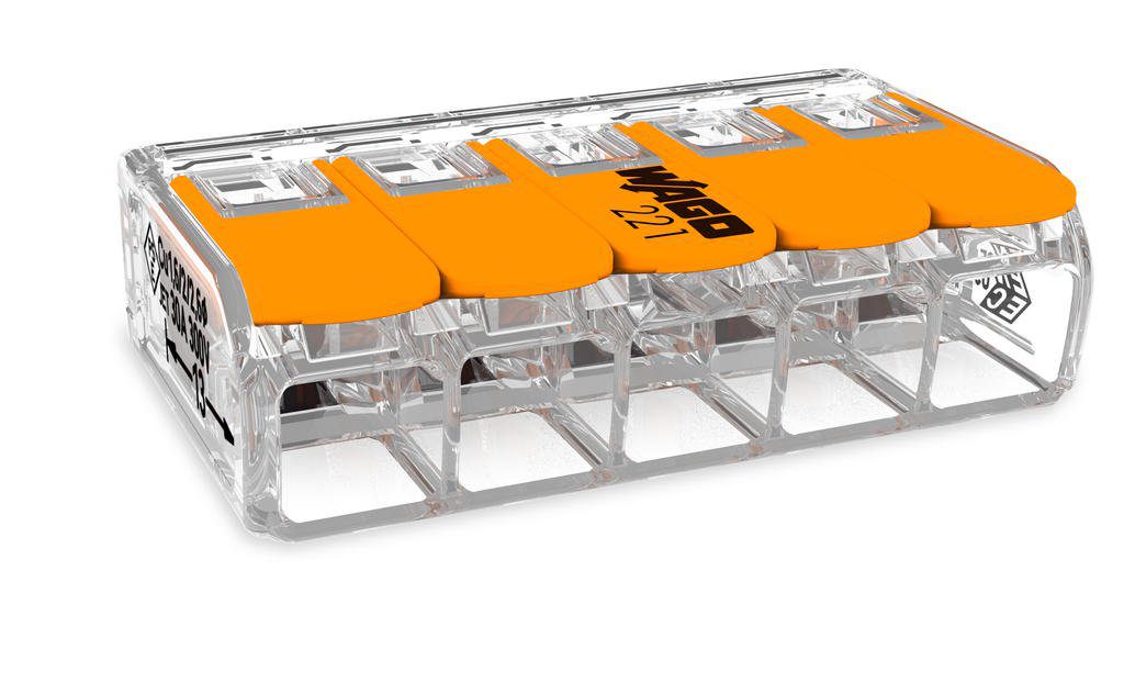 SZYBKOZŁĄCZKA UNIWERSALNA 5x0.5-6mm2 TRANSPARENTNA/POMARAŃCZOWA