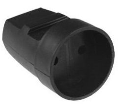 G-1-2 GNIAZDO PRZENOŚNE OKRĄGŁE 1X B/U CZARNY