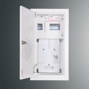 RW-6NNT1F+6SO ROZDZIELNIA METALOWA LICZNIKOWA PT 1F 6M 430X210X170 IP30 DRZWI ZAMEK/SZYBA BIAŁY