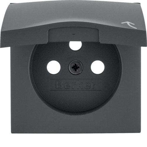 B.X MODUŁ ANTRACYT MAT PŁYTKA DO GNIAZDA 1X Z/U Z KLAPKĄ ONE PLATFORM