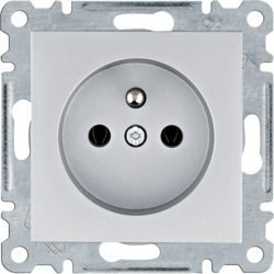 LUMINA SOUL/ INTENSE/ PASSION SILVER MODULE SOCKET 1X Z/U SCREW TERMINALS 16A 250V