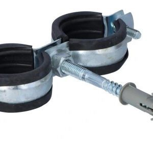 OBEJMA STALOWA PODWÓJNA Z GUMĄ KPL 1/2" ; 2 x 20-23 mm