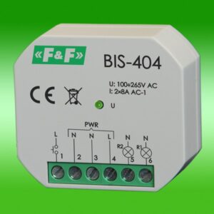 BIS-404 PRZEKAŹNIK IMPULSOWY BISTABILNY DOPUSZKOWY 10A 1Z 230V AC SEKWENCYJNY
