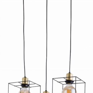 CAYO CZARNY/ PATYNA OPRAWA WISZĄCA 3X E27/ 15W IP20 METAL/ TWORZYWO