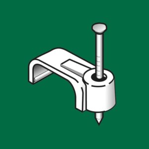 FLOP- 8/5/100 UCHWYT KABLOWY Z GWOŹDZIEM PŁASKI BIAŁY YDYP 2X2.5